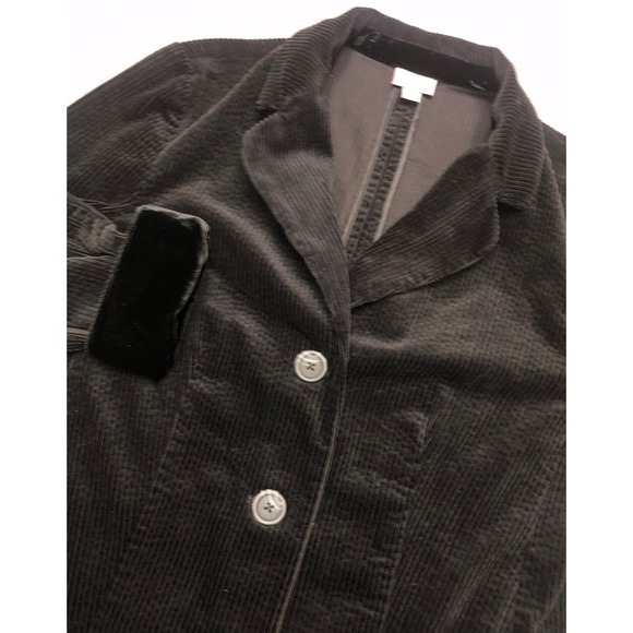 J. Jill Black Corduroy Blazer Jacket Women's M Black Mid Length Transitional‎ - Picture 1 of 8